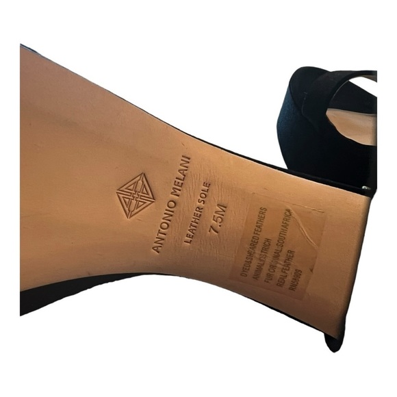 Antonio Melani Janie Black Velvet Platform Angel Rhinestone Bow Feather Size 7.5 - Picture 11 of 16